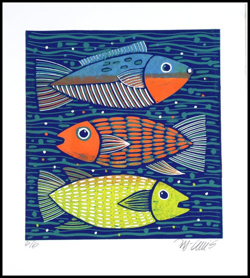 Happy fish VI by Mariann Johansen-Ellis