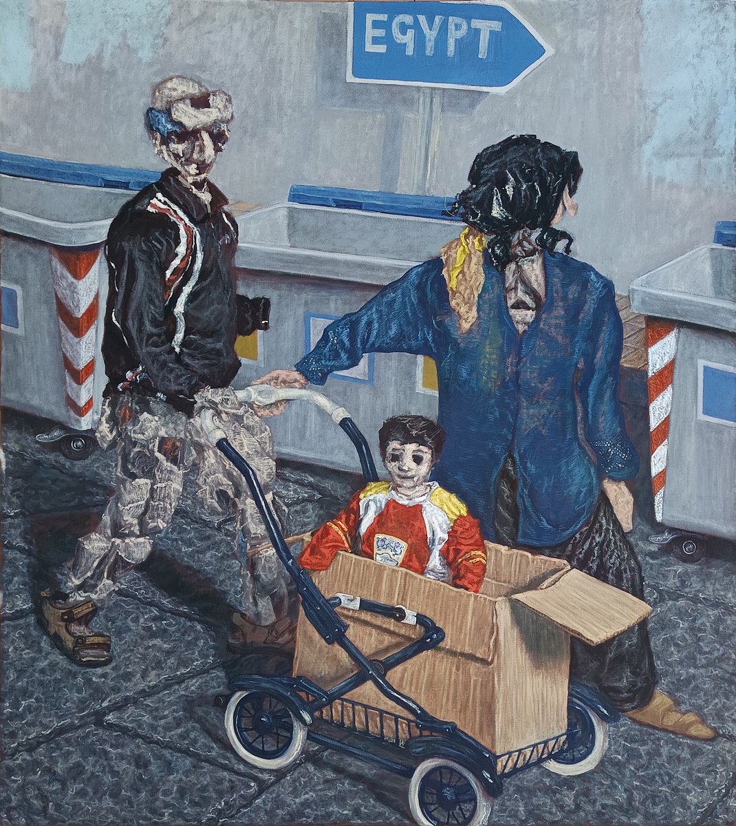 Oil Painting , Fuga In Egitto By Antonio Mele, 71 X 81, Artwork For Sale On Artfinder