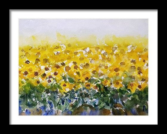 Painterly Sunflower fields