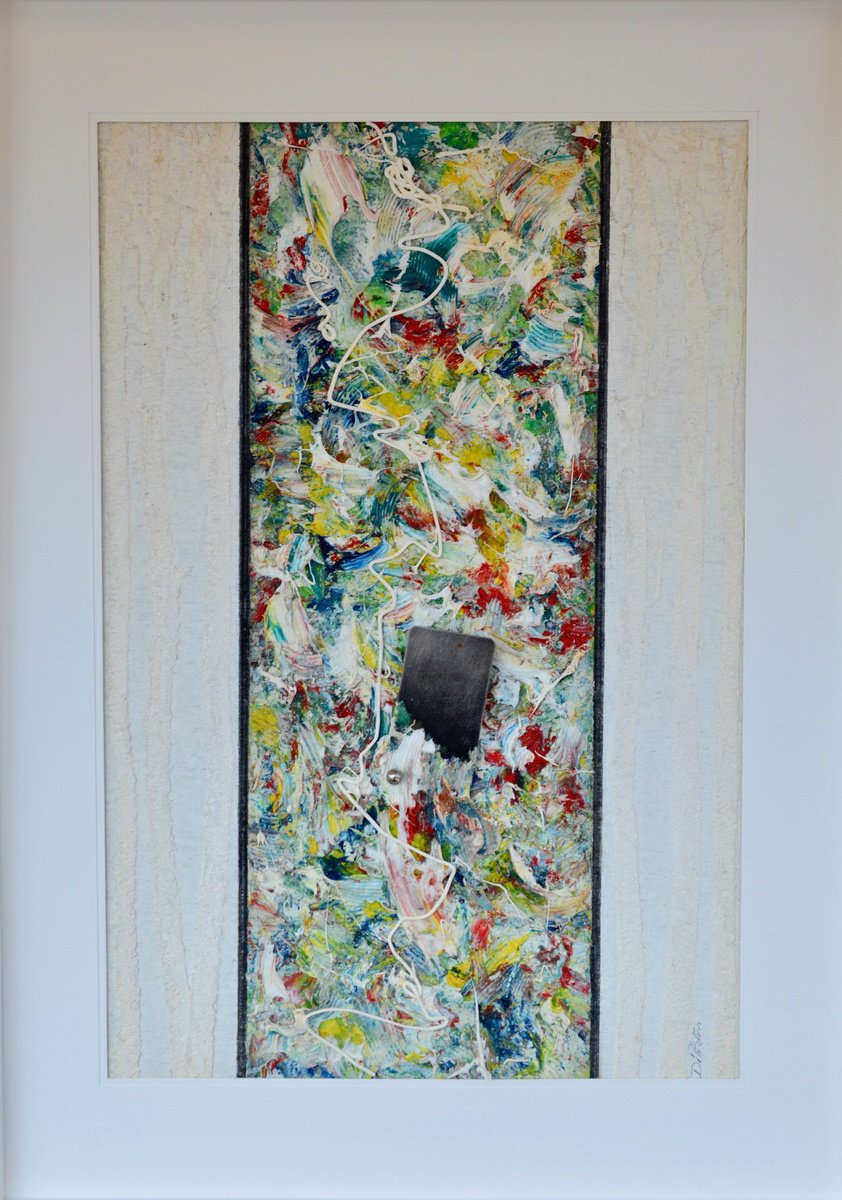 Abstract Botanical Oil Painting By Bruno Di Pietro, 15 X 26, The Creation, Original Artwork