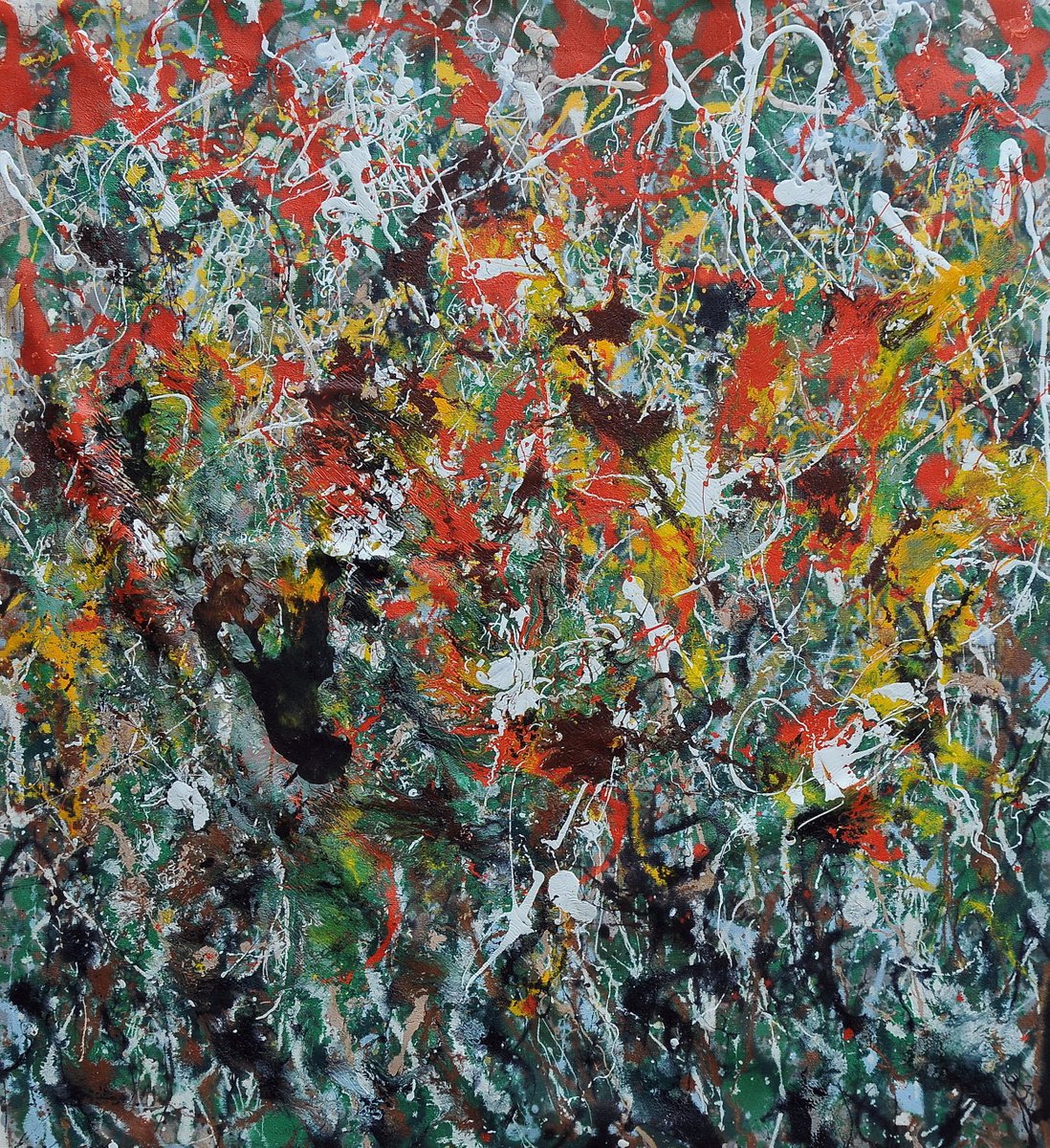 Abstract Acrylic Painting By Antonino Puliafico, 43 X 47, Intrecci, Original Artwork