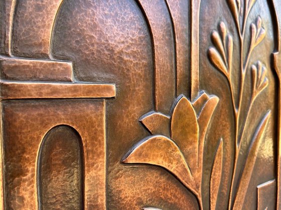"The Architect's Garden" Copper Wall Relief