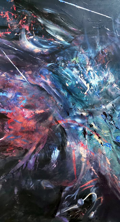 Gigantic Huge XXL Painting Childhood Dreams Flying shape Angel By O KLOSKA by Kloska Ovidiu
