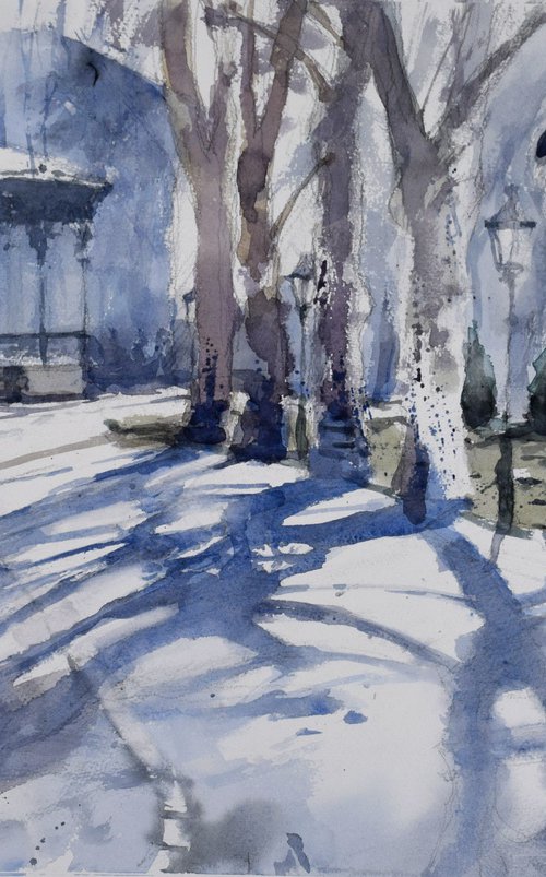 Magic shadows (Zrinjevac)2 by Goran Žigolić Watercolors