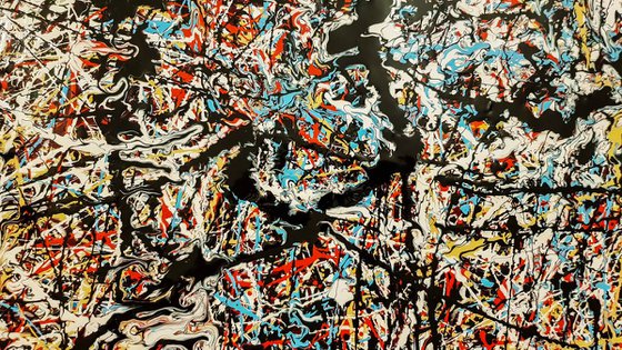 Abstract expressionism JACKSON POLLOCK style enamel on paper