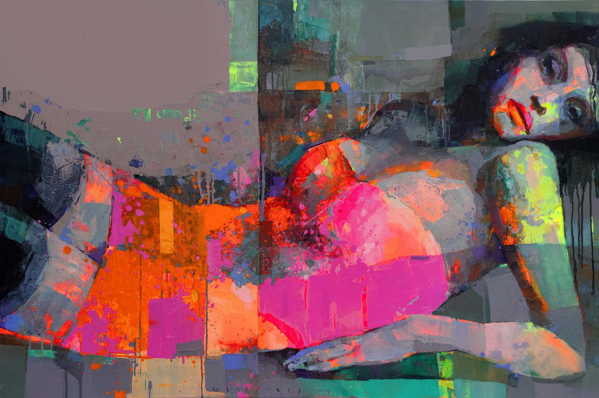 Urban And Pop Oil Painting , Sanguinello By Victor Sheleg, 47 X 31, Artwork For Sale On Artfinder