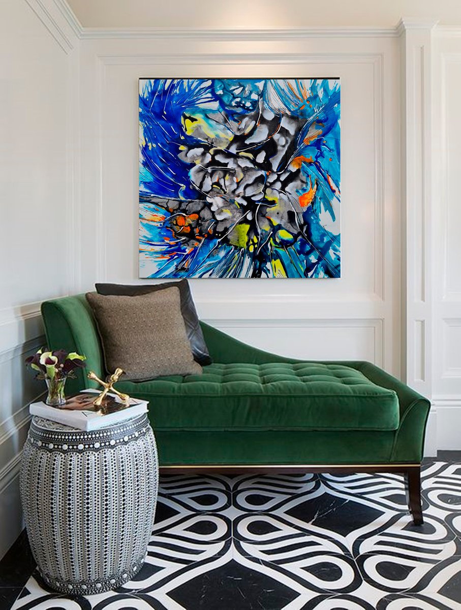 Abstract Painting By Danijela Dan, 31 X 31, Ocean, Original Artwork