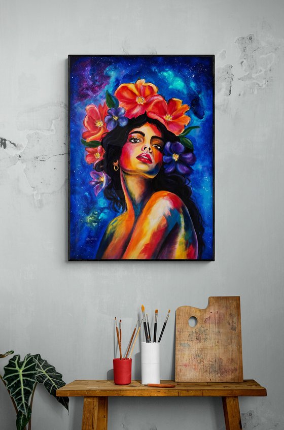 Born of Stardust – Cosmic Woman Portrait
