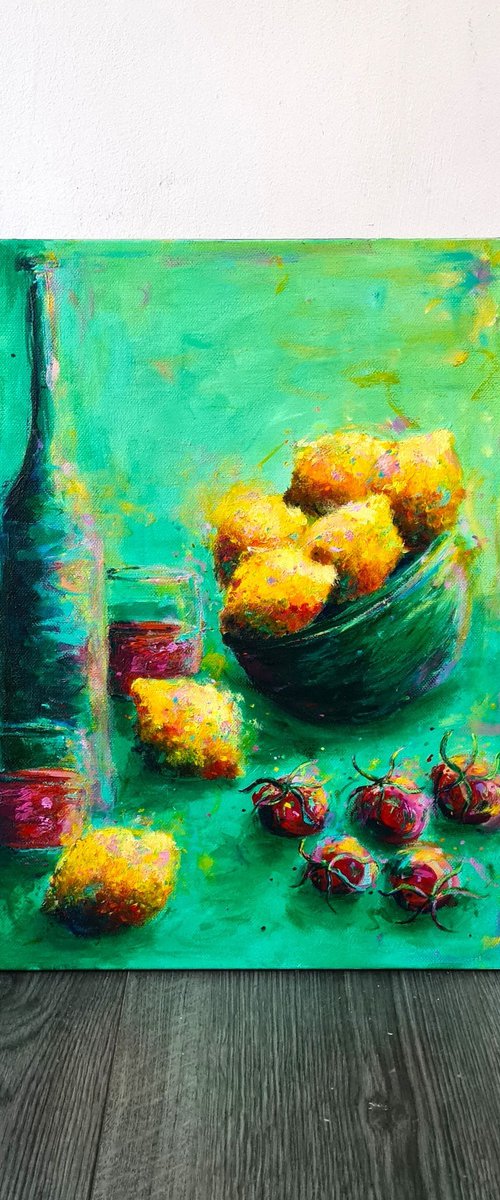 Wine, Lemons and Tomatoes by Dawn Underwood