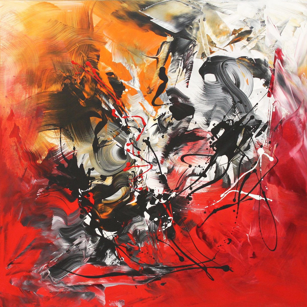 Expressive Abstract Acrylic Painting By Paresh Nrshinga Frsa, 36 X 36", The Beautiful Dark Of Life, Original Artwork