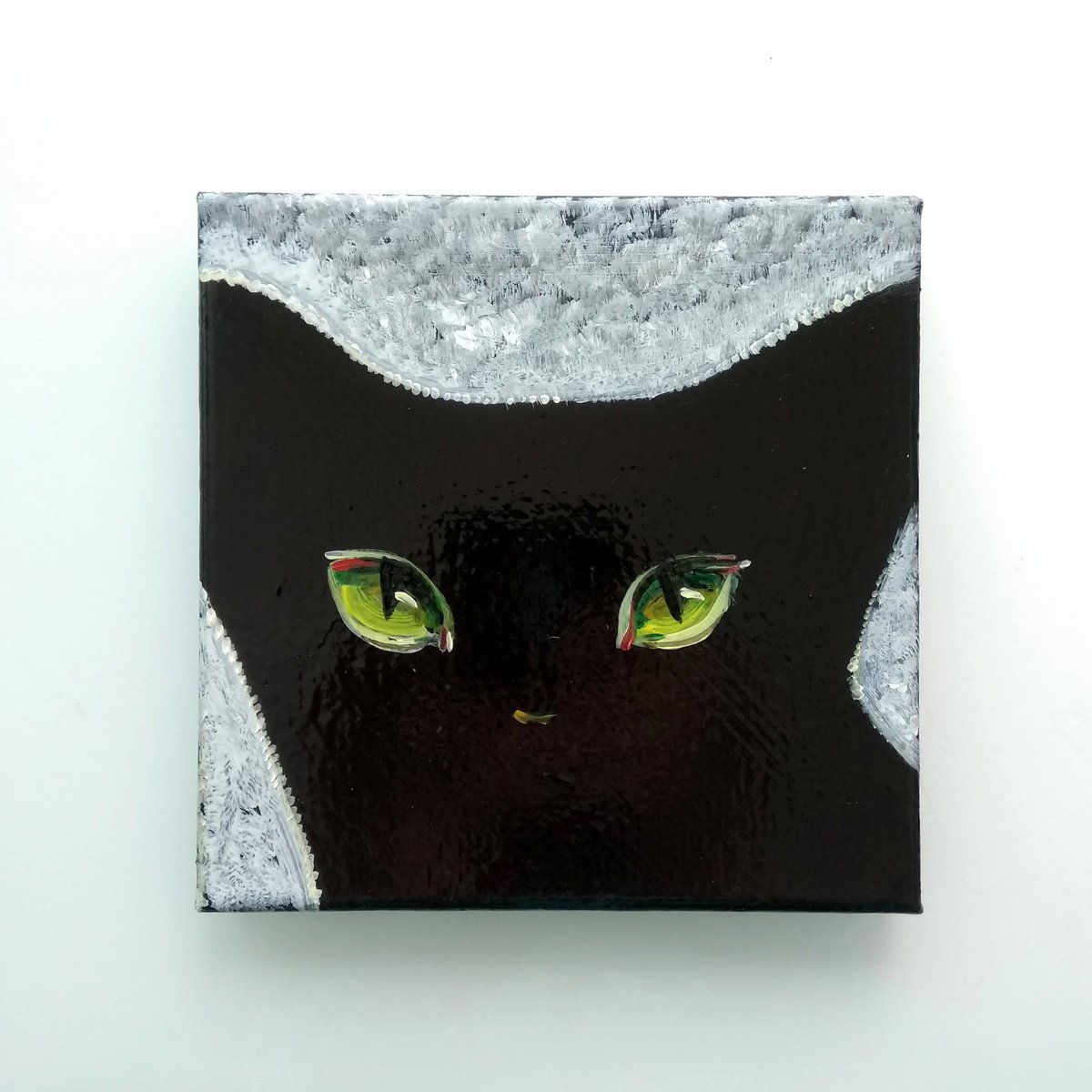 Impressionistic Animal Acrylic Painting By Marya, 6 X 6", "Cats", Original Artwork