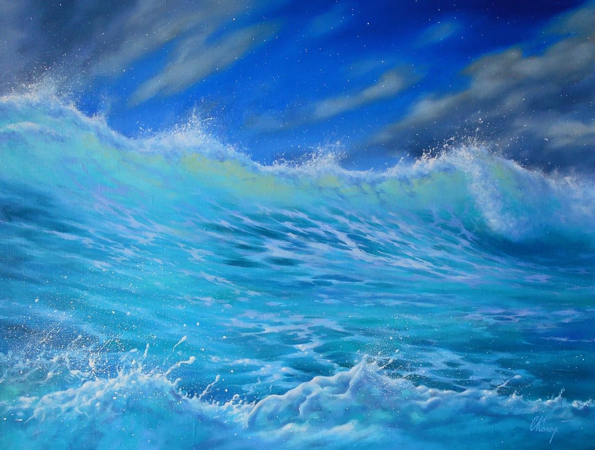 Under Sound of the Wind/80X60cm/Original Oil on Canvas/Free Shipping/ by Kolodyazhniy Sergey