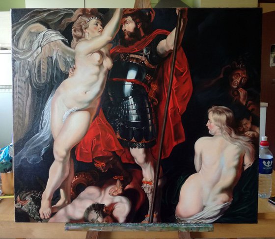 A free interpretation of great work of Peter Paul Rubens " The Crowning of Mars"