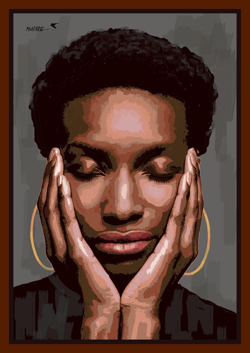 Expressive Portrait Painting By Joe Mcharg, 30 X 42, Worry 30X42, Original Artwork