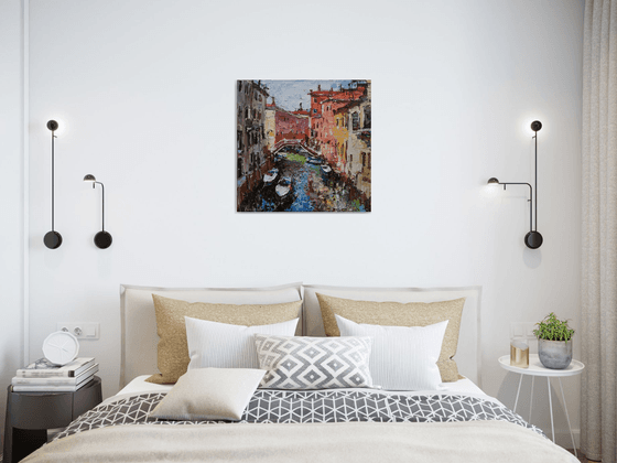 Italy - Original impasto landscape painting textured Oil painting Italy wall art