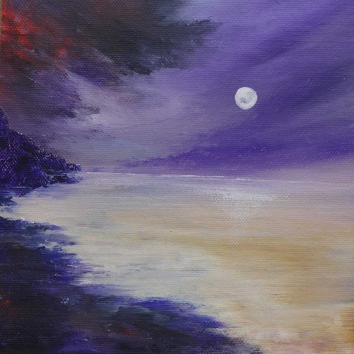 Purple Moonlit Sands by oconnart