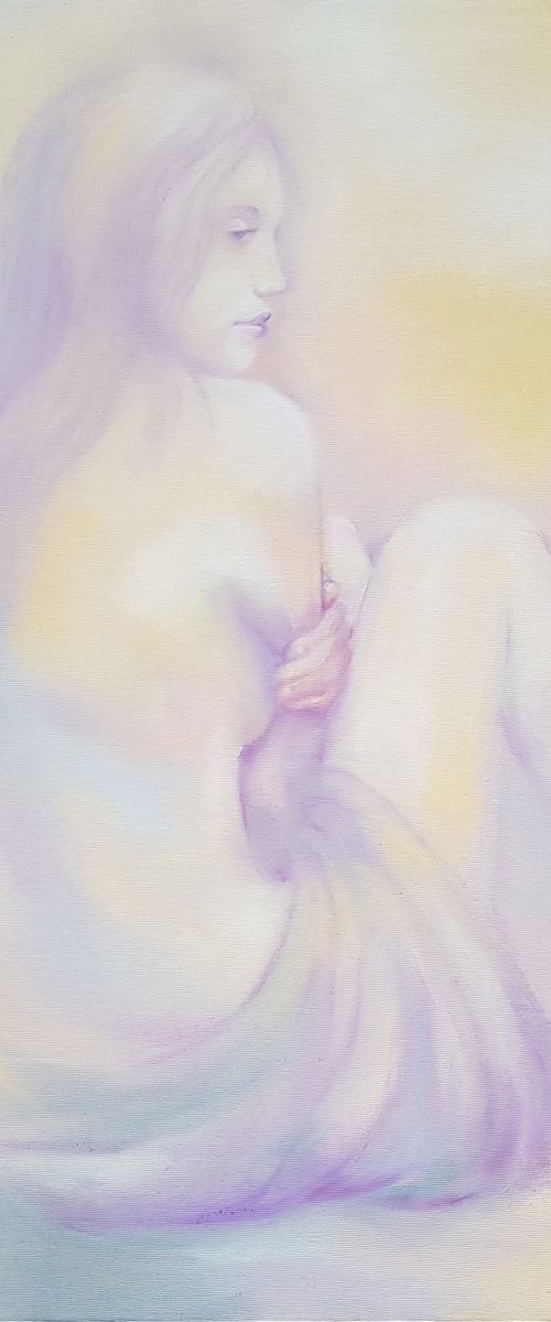 Tender dreams, original oil painting, 60x75 cm, FREE SHIPPING by Larissa Uvarova