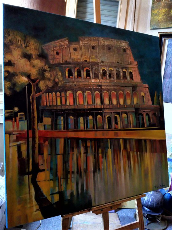 " Colosseum " - 100 x 100cm Original Oil Painting