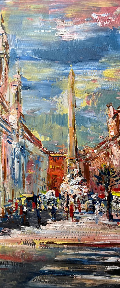 Piazza Navona ( Rome )  2022 Painting by Altin Furxhi