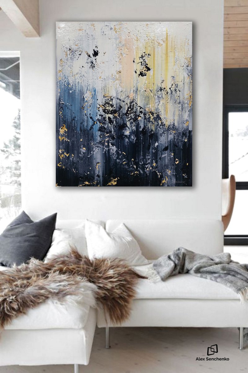 Abstract Acrylic Painting By Alex Senchenko, 39 X 47, Abstract 2458, Original Artwork