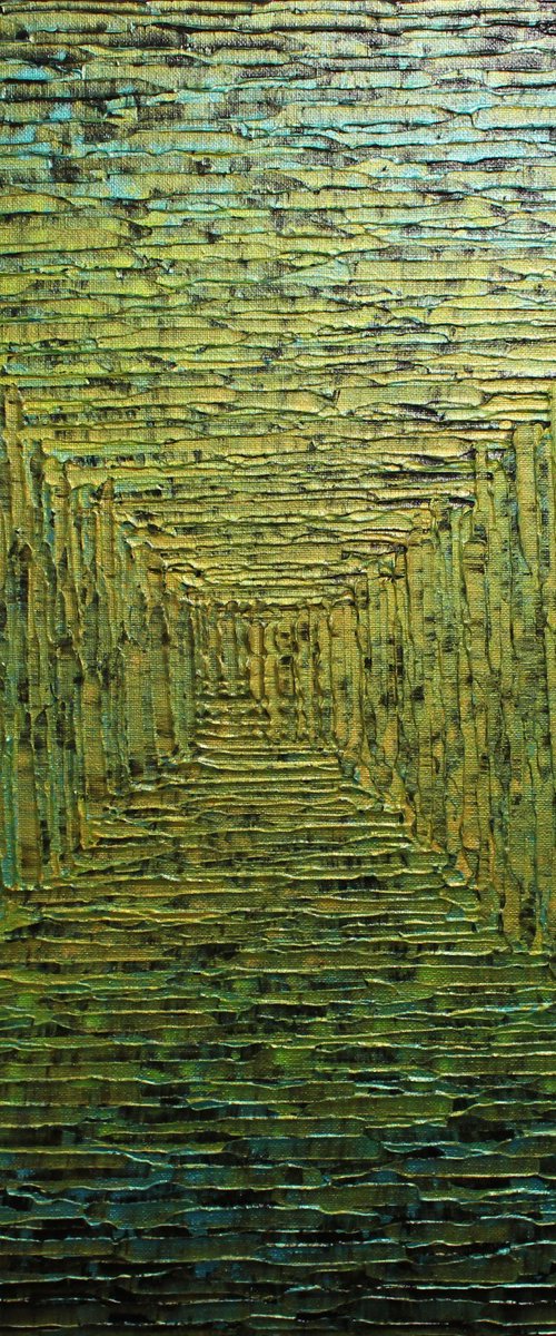 Iridescent blue green square gradient by Jonathan Pradillon