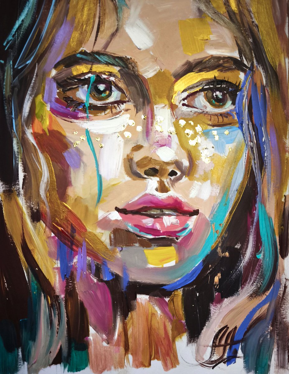 Volto Dorato By Annet Loginova, 8 X 12, Artwork For Sale On Artfinder