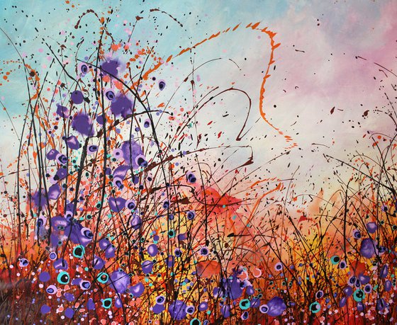 "Moodcatcher" - Super sized floral landscape painting