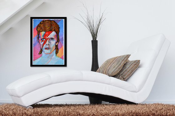 David Bowie - Ziggy Stardust - Vibrations Mixed Media Modern New Contemporary Art