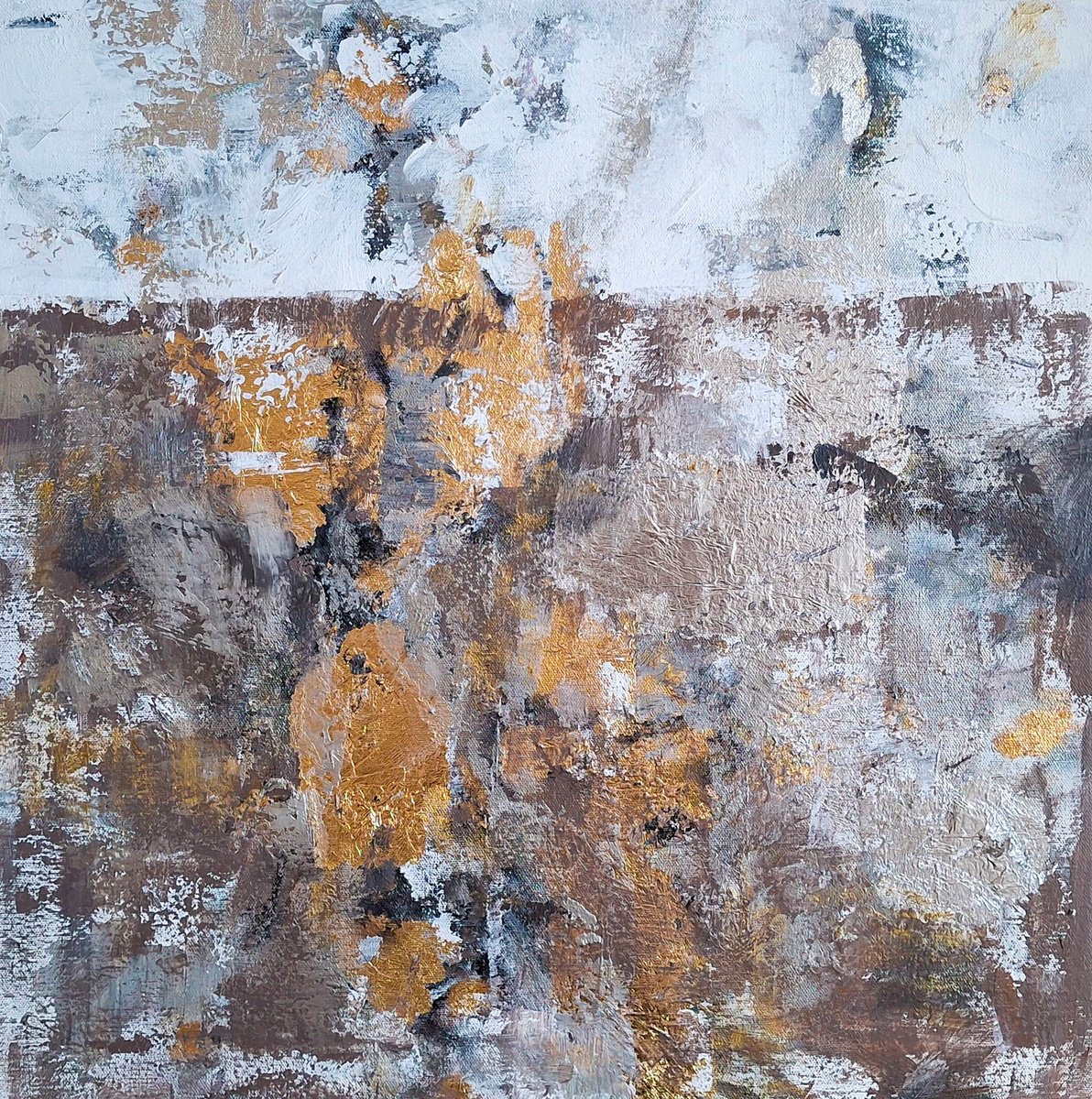 Geometric Abstract Acrylic Painting By Zuzana Petrakova, 20 X 20", Luminance, Original Artwork