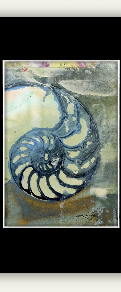 Nautilus Shell 2020-14 - Mixed media Sea Shell Painting by Kathy Morton Stanion by Kathy Morton Stanion