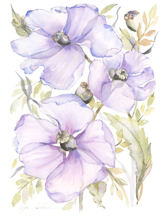 Pastel purple Anemone bouquet