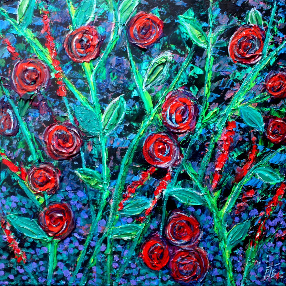  Hampshire Rose Garden By Paul J Best, 16 X 16, Artwork For Sale On Artfinder