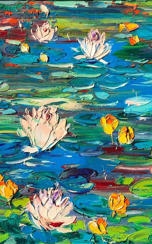 Water lilies in anticipation by Svitlana Andriichenko