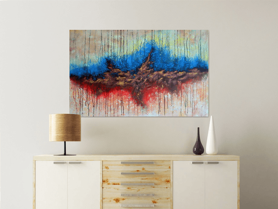 Abstract Elements - Abstract Art On XXL Deep Edge Canvas Ready To Hang