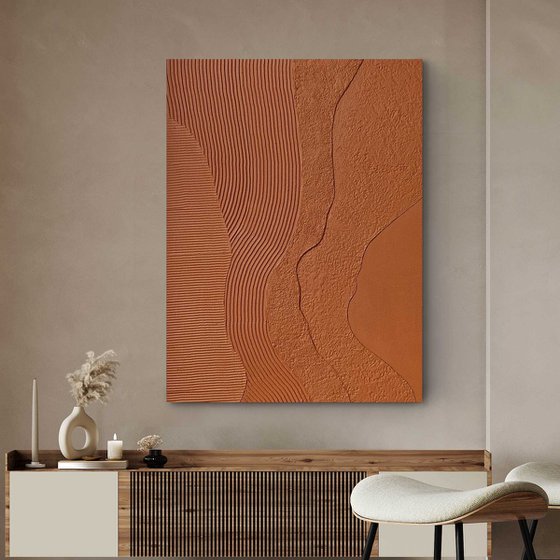 "Nile 2" Terracotta textured abstract art