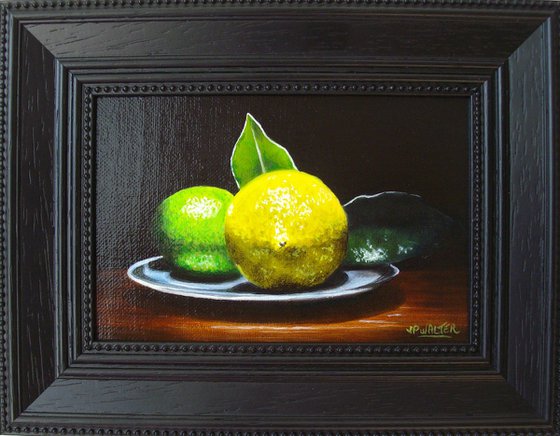 Lime and lemon in chiaroscuro