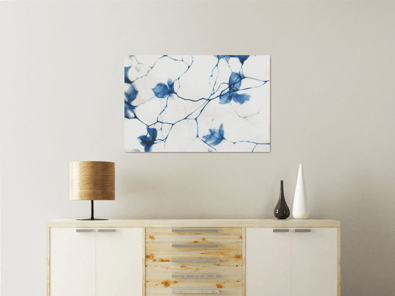 Fragile Blue Magnolia Cyanotype Style