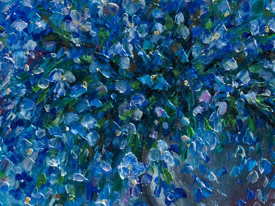 The Sublime Beauty of Forget-me-nots - An Oil Painting Masterpiece