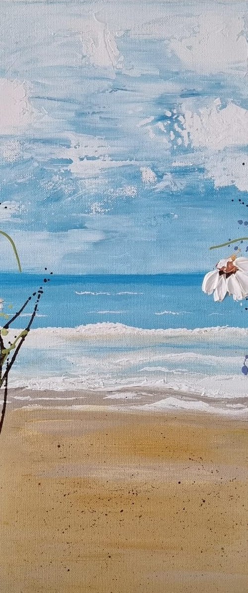 Daisies at the beach by Cinzia Mancini