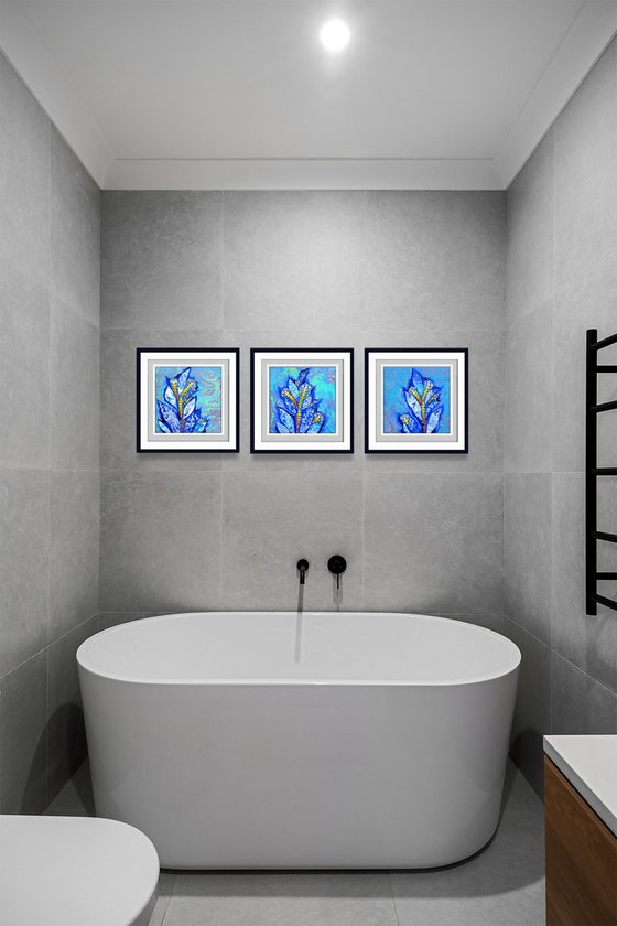 Blue Garden, set of 3