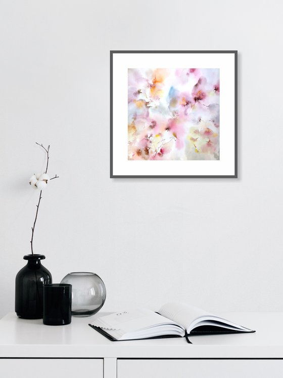 Delicate abstract flowers