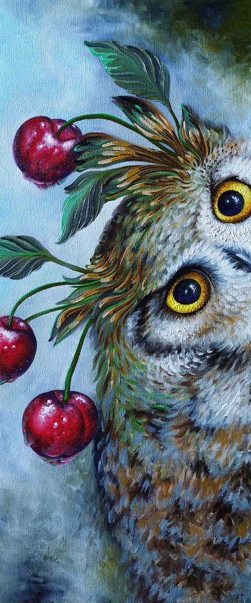 Cherry owl by Anna Shabalova