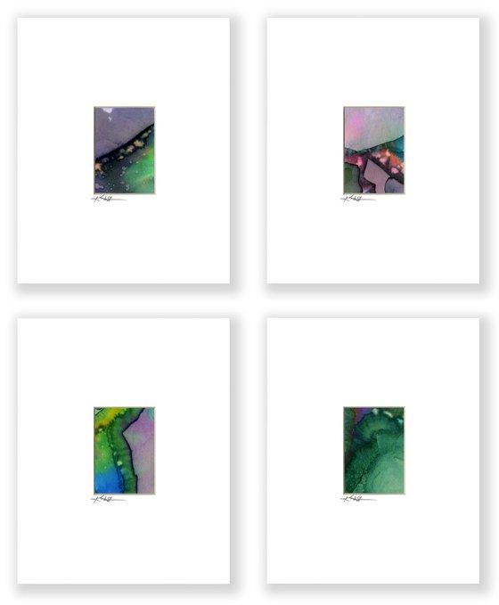 In Harmony Collection 1 - Set of 4 Abstract Paintings in Mats by Kathy Morton Stanion