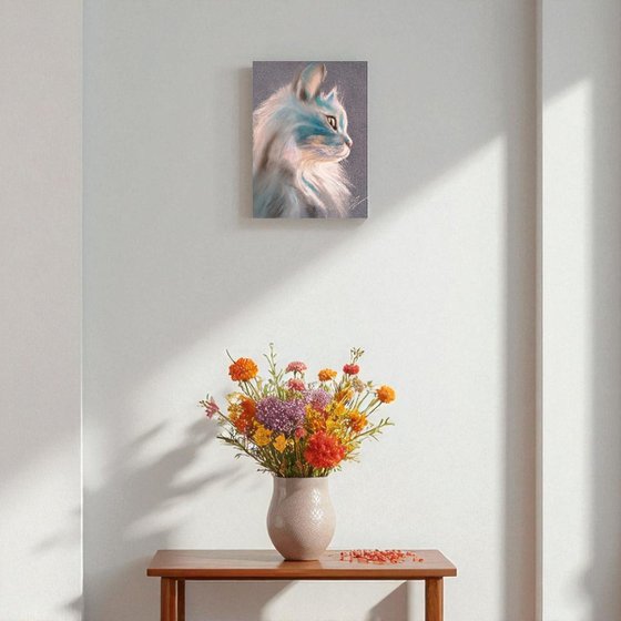 Frost, cat's portrait