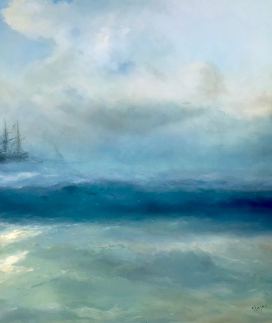 Ocean Breeze, Original oil Painting, Handmade artwork, Signed, One of a Kind