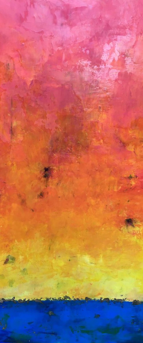 Orange Eclipse - Large Oil Painting by Angela  Dierks