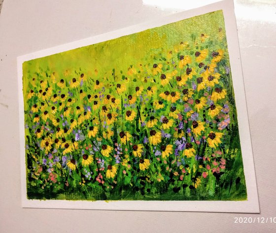 Set of Two - Floral meadows on Postcards