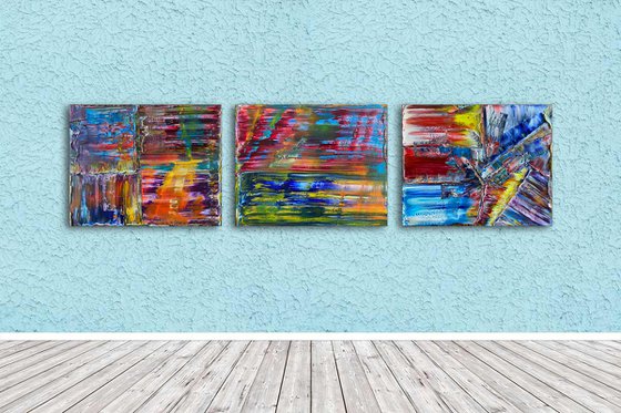 "You Know How We Do" - Save As A Series - Original PMS Oil Painting Triptych on Canvas- 60 x 16 inches