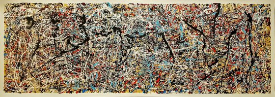 Abstract expressionism JACKSON POLLOCK style enamel on paper