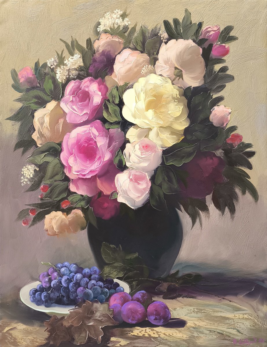 Where Flowers And Fruit Meet By Kamo Atoyan, 28 X 35, Artwork For Sale On Artfinder